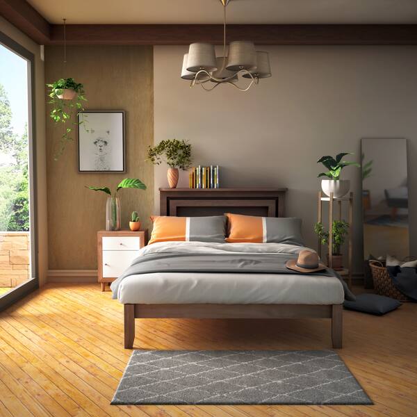 Shop Scandinavia Queen Size Solid Bamboo Wood Platform Bed