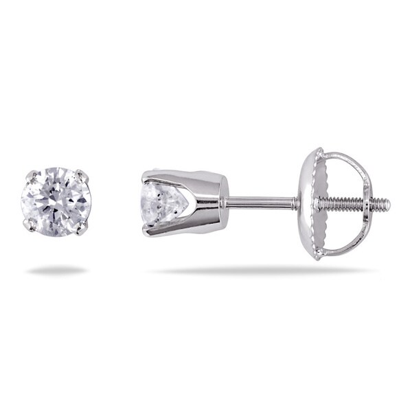 Miadora Signature Collection 14k White Gold 1 2ct Tdw Diamond Miadora Signature Collection 14k White Gold 1 2ct Tdw Diamond Back Solitaire Stud