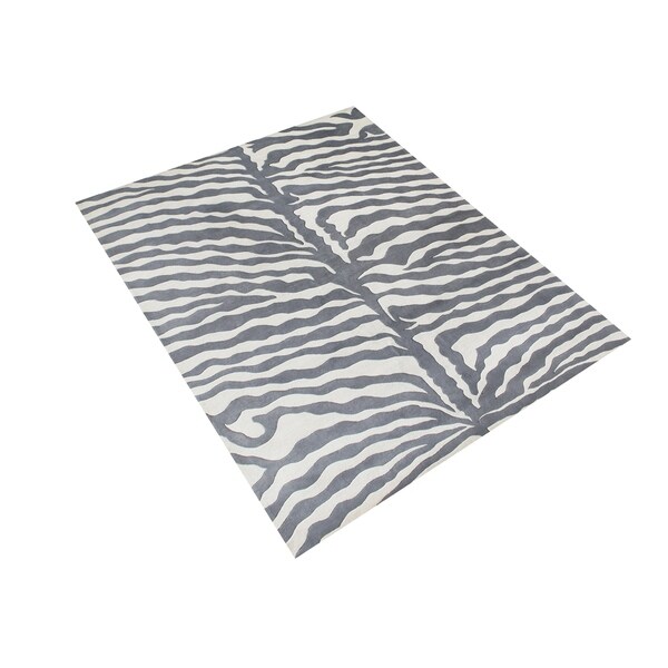 Alliyah Handmade Grey New Zealand Blend Wool Rug (4' x 6') - 4' x 6'