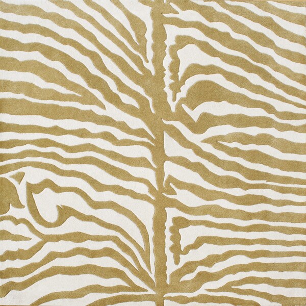 Alliyah Handmade Green New Zealand Blend Wool Rug (6' x 6') - 6' x 6'