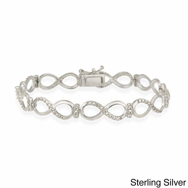 DB Designs Sterling Silver Diamond Accent Infinity Link Bracelet
