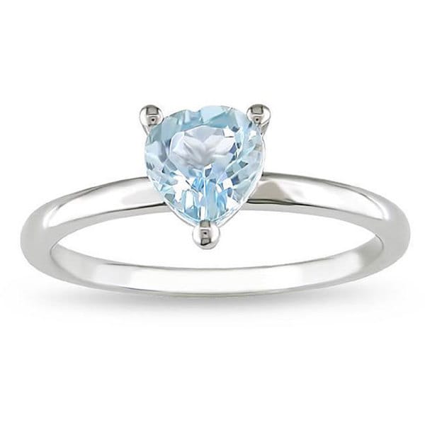 Miadora Sterling Silver Blue Topaz Heart-shaped Ring - Free Shipping On ...