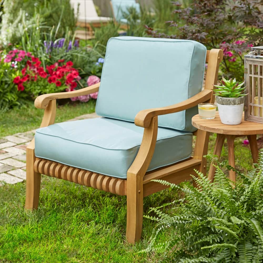 Kokomo Teak Lounge Chair Sunbrella Seat/Back Cushion Set