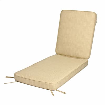 Deluxe Teak Hinged Chaise Cushion w/ Sunbrella Fabric - 24"W x 73"L x 3"H