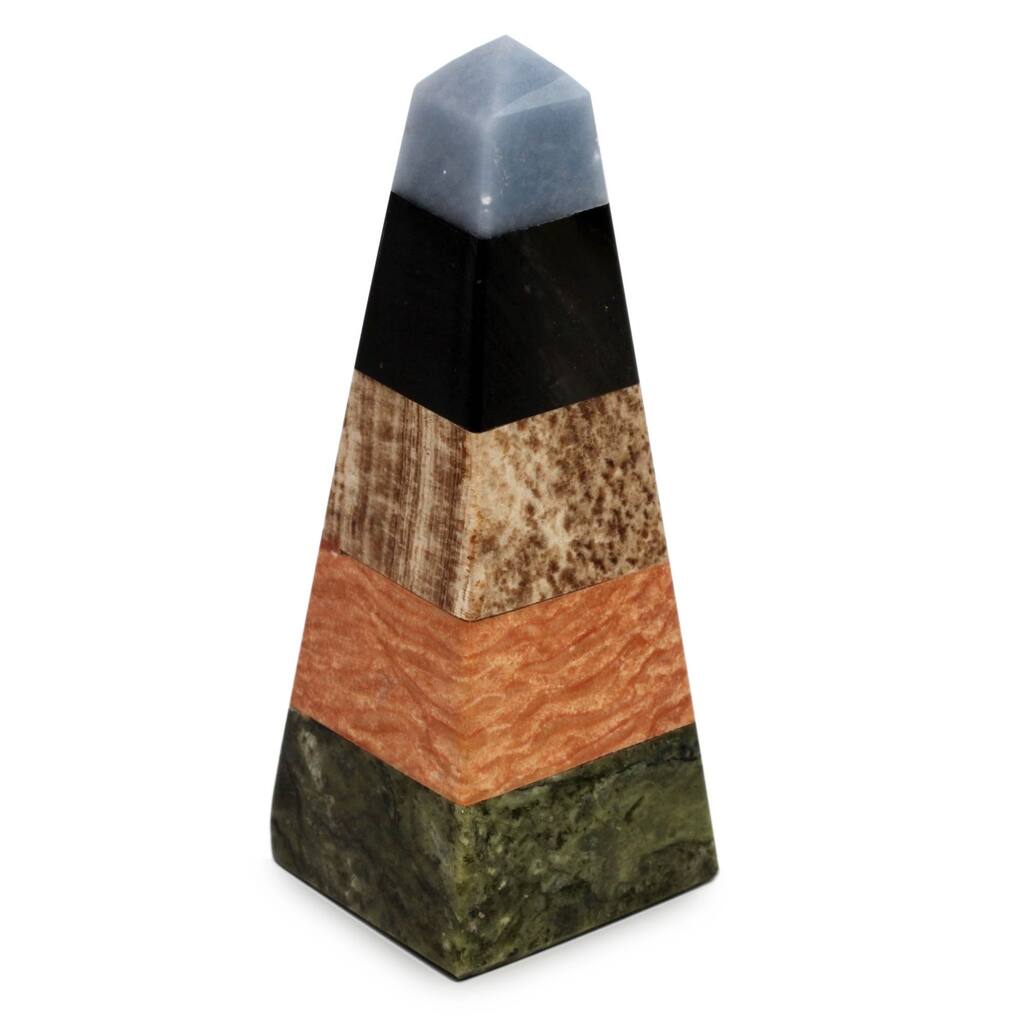 Gemstone Life Force Obelisk Handmade in
