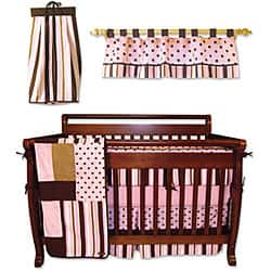 Shop Trend Lab Maya 6 Piece Crib Bedding Set Pink Chocolate