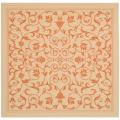 Safavieh Resorts Scrollwork Natural/ Terracotta Indoor/ Outdoor Rug - 6'7" x 6'7" square