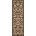 Safavieh Bimini Damask Chocolate/ Natural Indoor/ Outdoor Runner (2'4 x 9'11) - 2'4 x 9'11