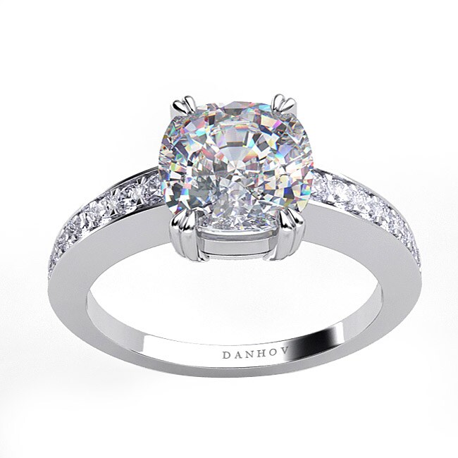 Danhov 18k Gold 1/5ct TDW Diamond and CZ Designer Ring (G, VS2)