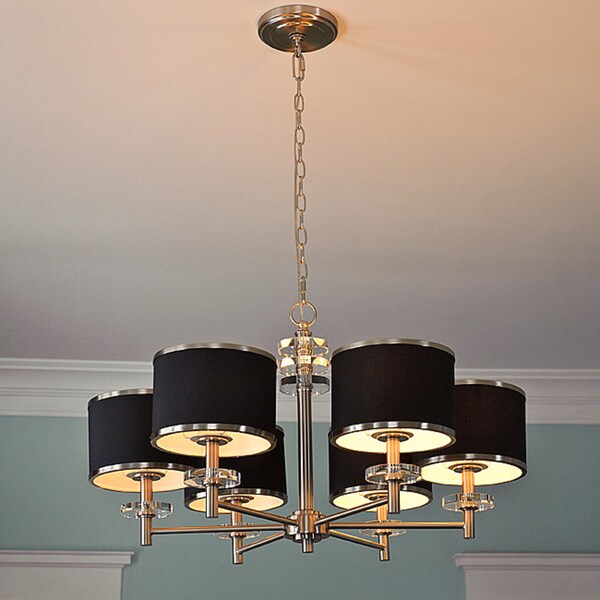 31" Diameter 6-light Nickel Chandelier