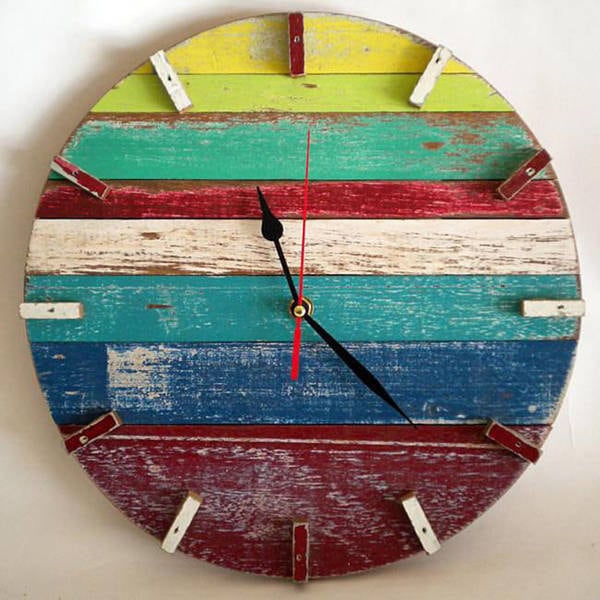 Handmade Beach House Retro Wall Clock (Thailand)
