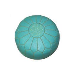 Handmade Leather Contemporary Round Ottoman Pouf (Morocco)