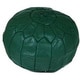 Handmade Leather Round Ottoman (Morocco) - Thumbnail 2