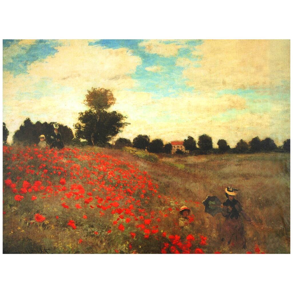 Handmade Monet 'Poppies' Canvas Wall Art (China)