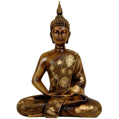 Handmade Thai Sitting 11.5-inch Buddha Statue (China) - 8.50"W x 4.00"D x 11.50"H