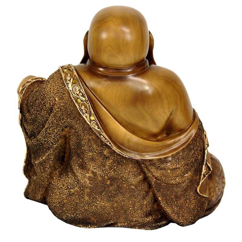 Handmade 10.5" Sitting Hotei Happy Buddha Statue