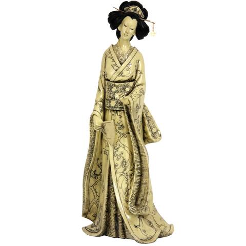 Handmade 14" Plum Tree Kimono Geisha Figurine