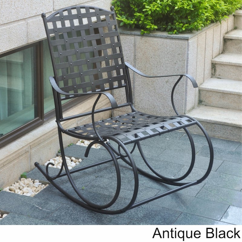 International Caravan Sante Fe Nailhead Rocker - Antique Black