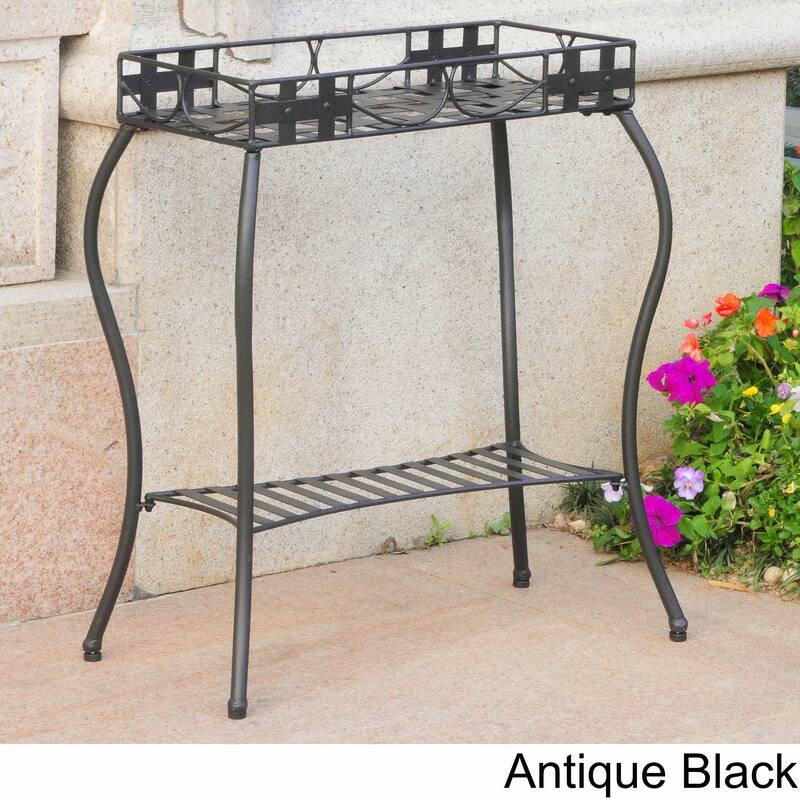 International Caravan Sante Fe Rectangular Plant Stand - Antique Black
