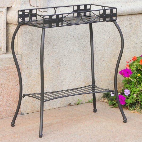 Sunnydaze 3-Tier Metal Iron Plant Stand with Scroll Edging