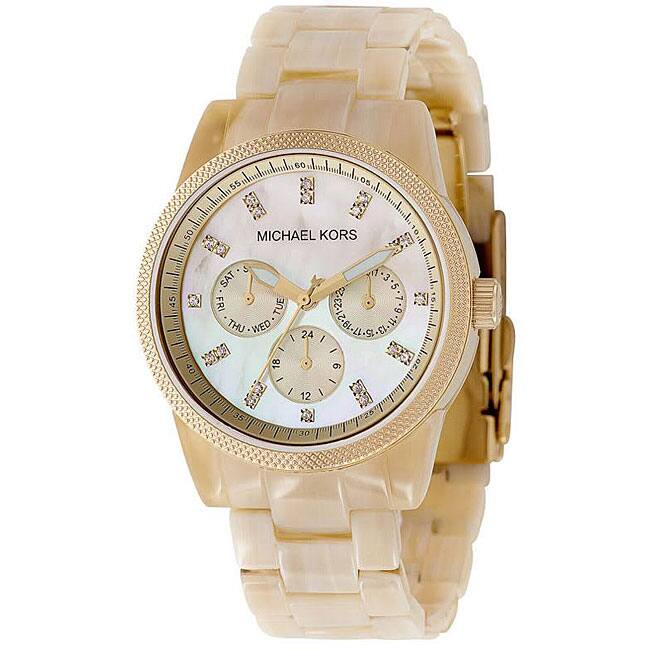 Michael Kors Women's MK5039 Horn Jet Set Chronograph Watch
