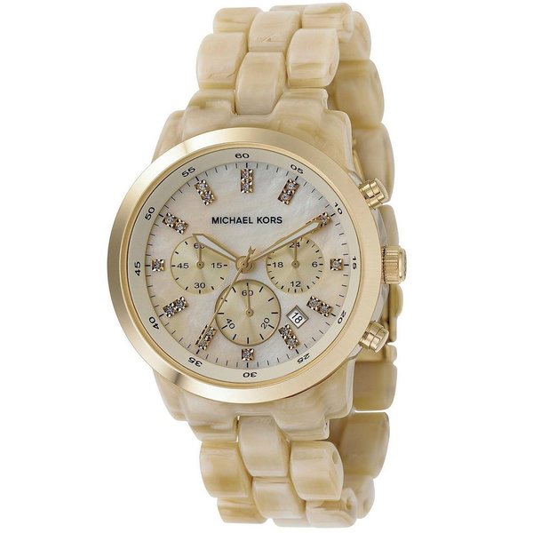 Michael Kors Women's MK5217 Acrylic Horn Chronograph Watch - Free ...