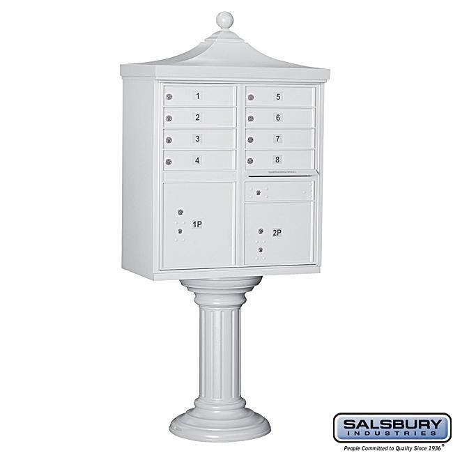 Salsbury Regency Decorative White Cluster Mail Box Unit - USPS Access