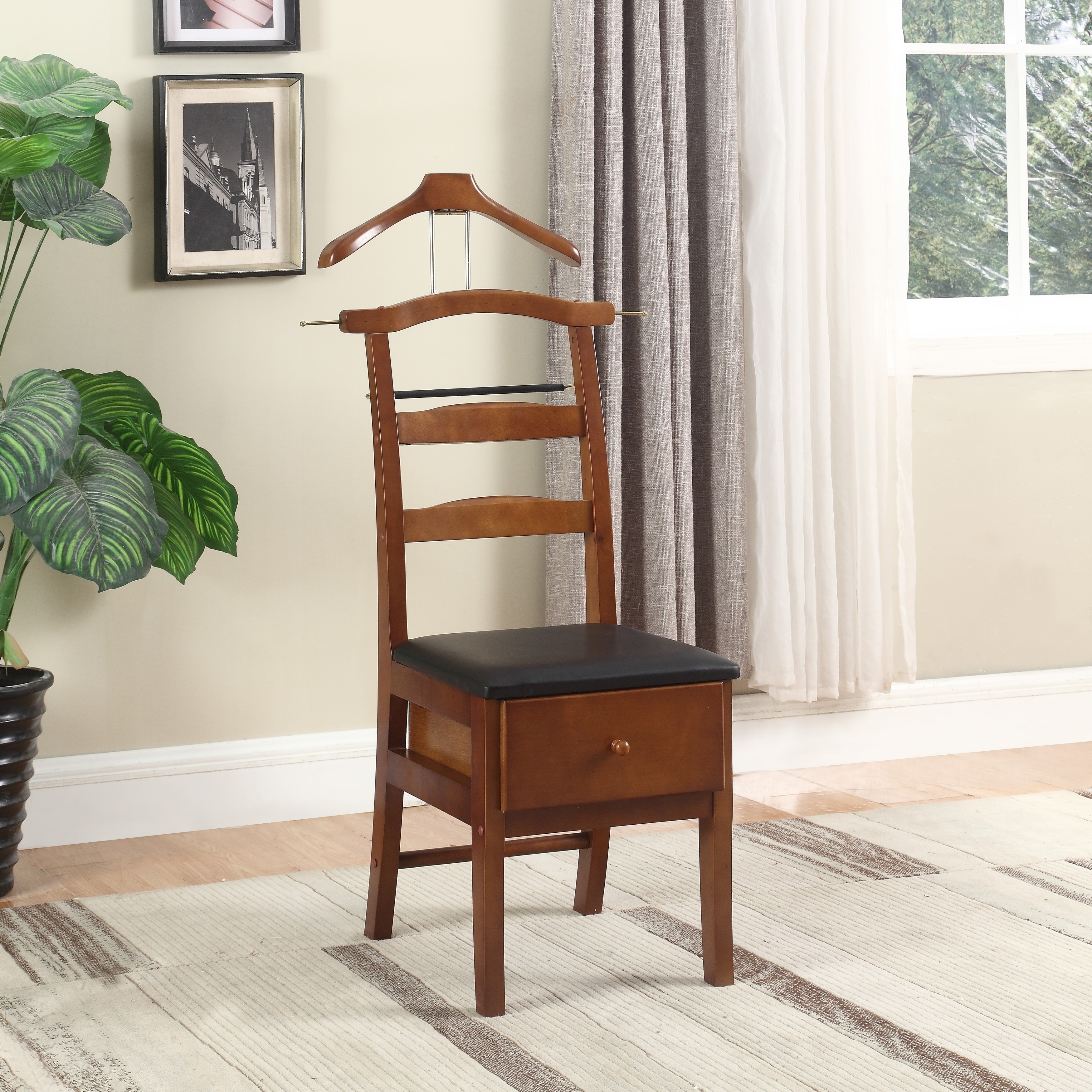 Shop Executive Light Walnut Valet Chair On Sale Overstock 5084814