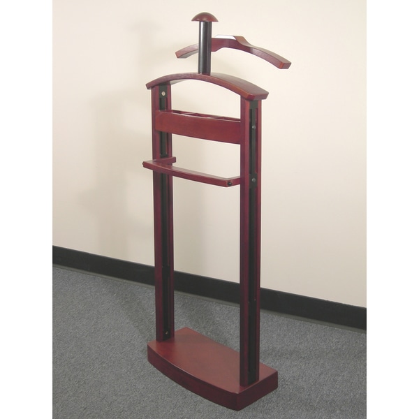 Mahogany/ Black Wood Trojan Valet VL16184 Valet Stands