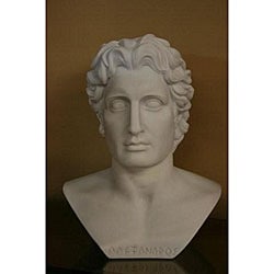 White Bonded Marble Alexander the Great Head Statue