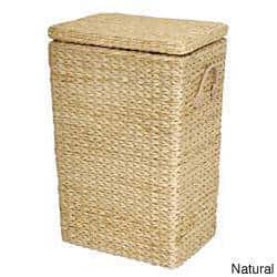 Handmade Rush Grass Laundry Basket (China) - Brown