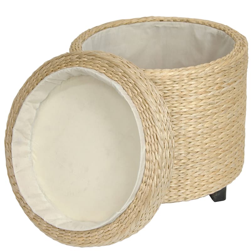 Handmade Rush Grass Storage Footstool (China)