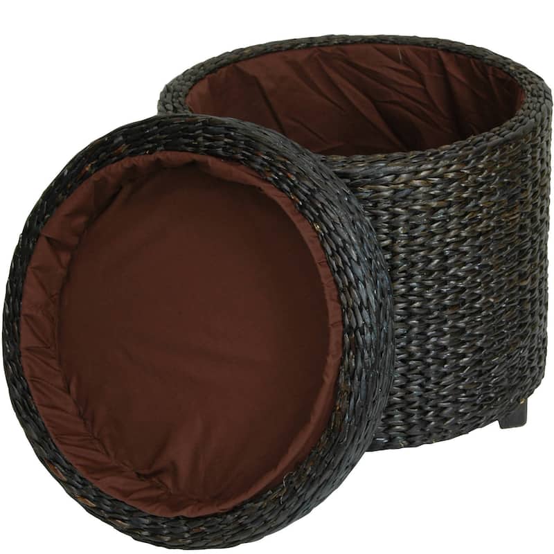 Handmade Rush Grass Storage Footstool (China)