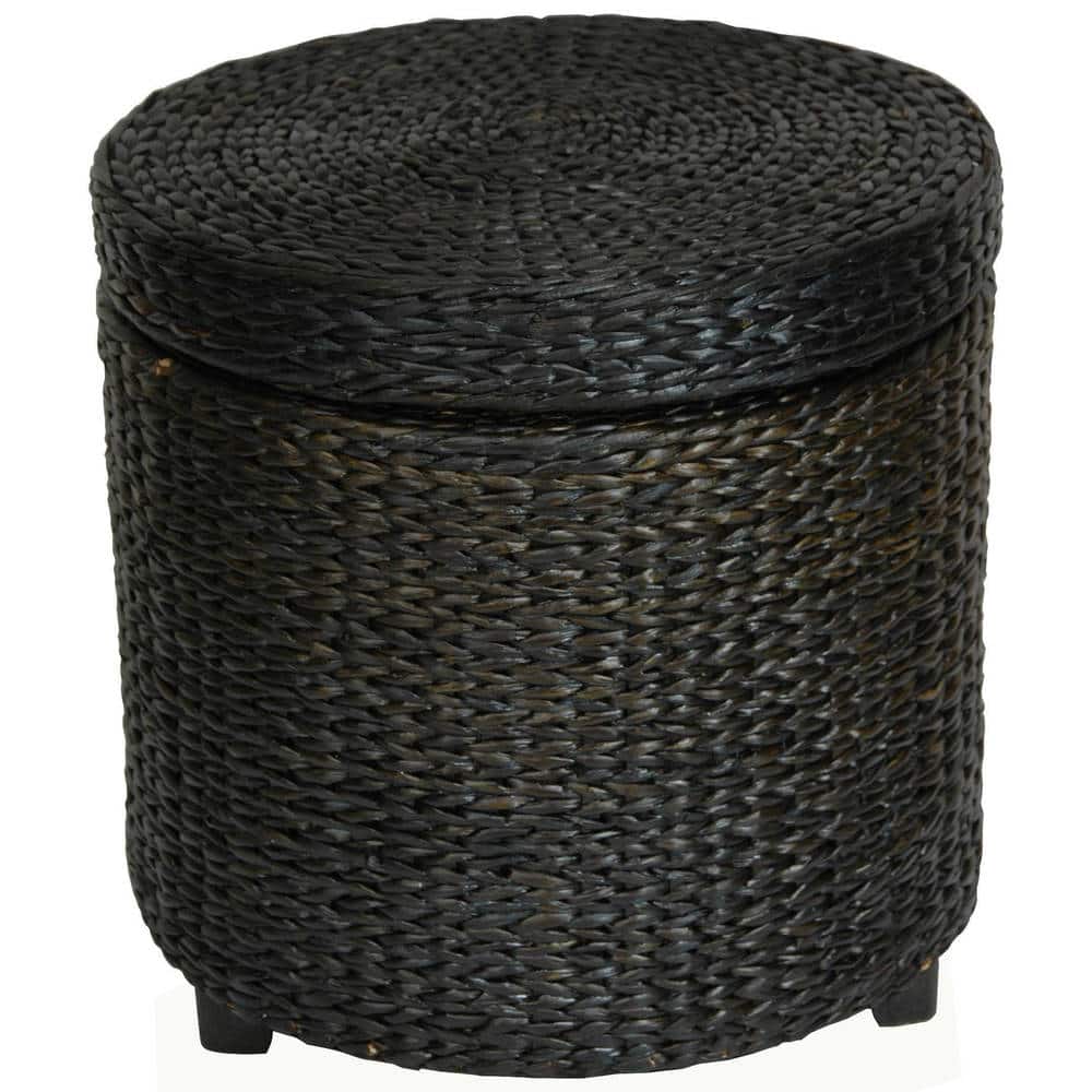 Handmade Rush Grass Storage Footstool (China)