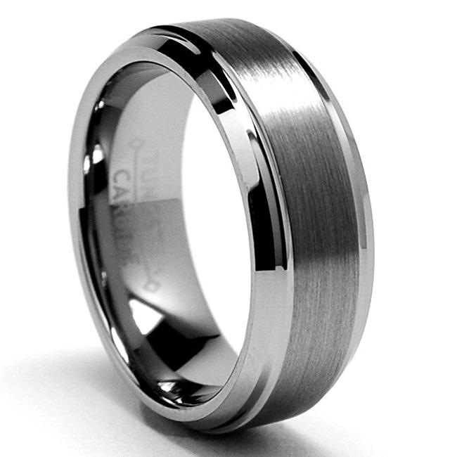 thumbnail image 2 of Matte & Brushed Flat Beveled Edge Ring Male Female Men Women 2 of 11