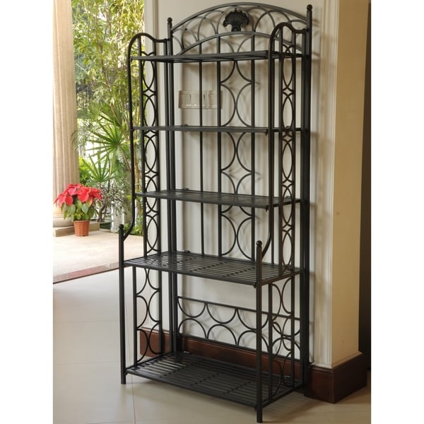 International Caravan Mandalay Iron 5-tier Baker's Rack