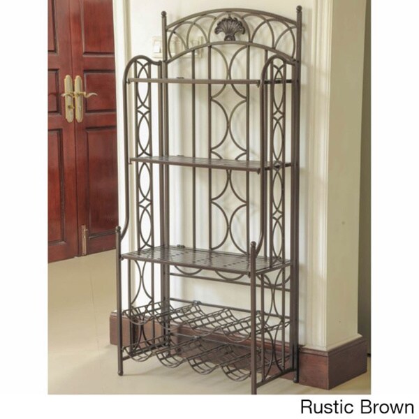 International Caravan Valencia 5 Tier Resin Bakers Rack in Brown