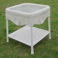 International Caravan Chelsea 18-inch Resin Wicker Side Table