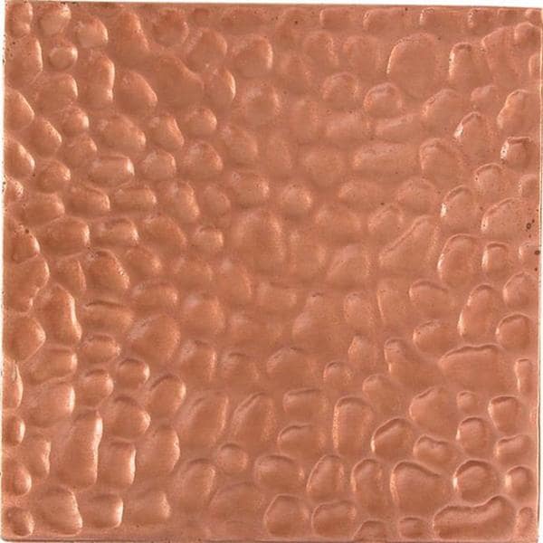 Shop Hammered Red Copper 4inch Accent Tiles (Set of 4) Free Shipping