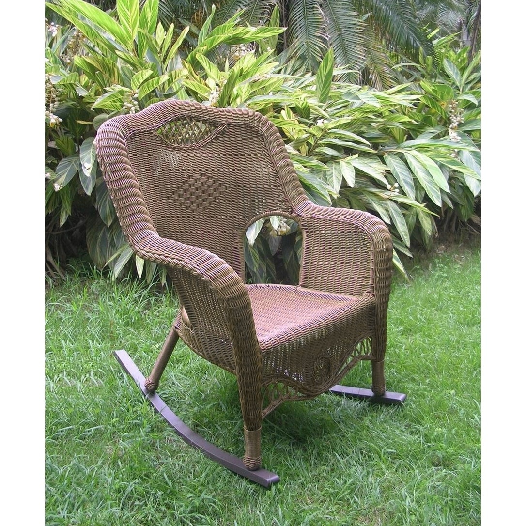 International Caravan Resin Wicker Indoor Outdoor Rocker Resin Wicker Indoor Outdoor Rocker