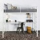 preview thumbnail 1 of 5, Walker Edison Abner Twin Metal Loft Bed with Desk - White White
