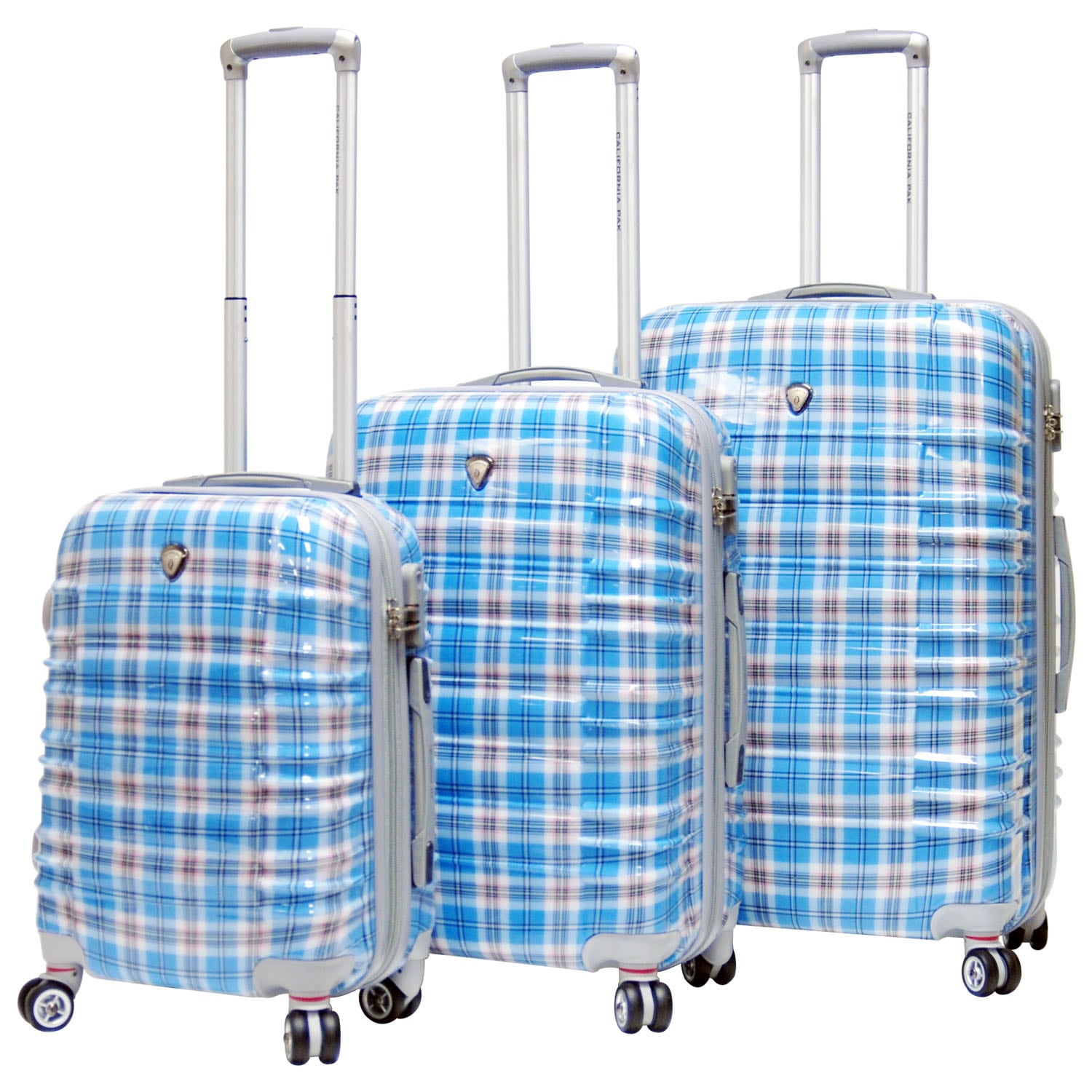 plaid luggage set