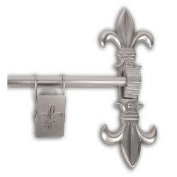 Pewter Brass 48-inch Fleur De Lis Tapestry Hanger