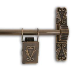 Antique Brass 72-inch Victorian Scroll Tapestry Hanger