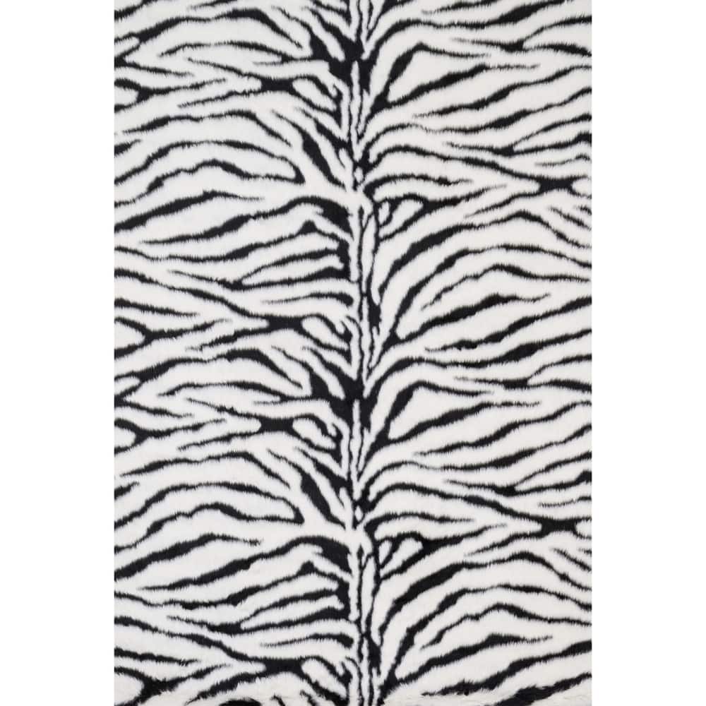 Alexander Home Zebra Animal Novelty Shag Area Rug