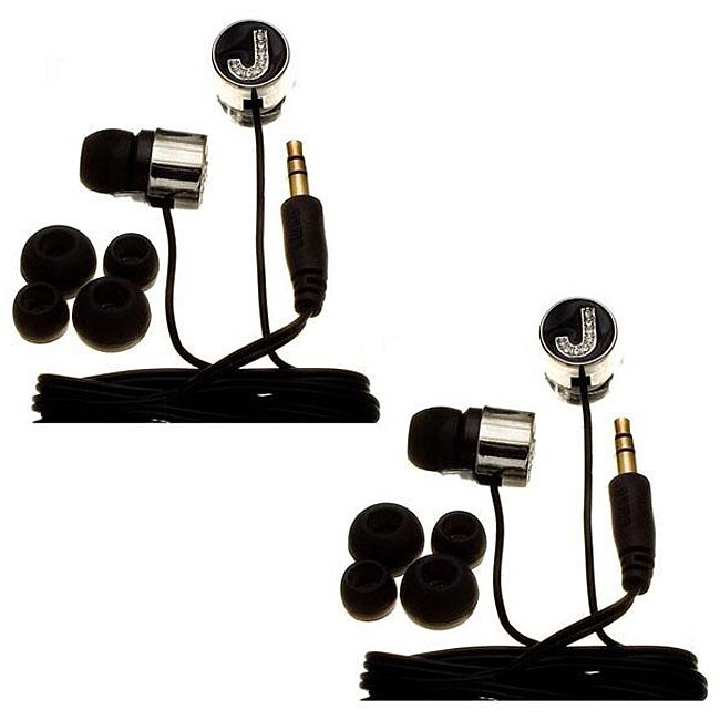 Nemo Digital Crystal Letter J Earbud Headphones (Set of 2) Free