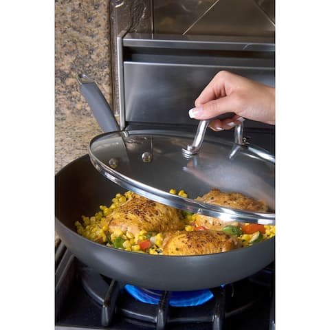Anolon Advanced Hard-anodized Nonstick 12-inch Grey Covered Ultimate Pan