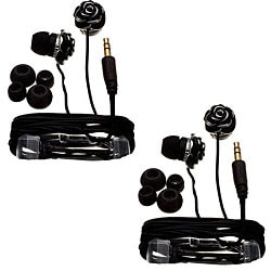 Nemo Digital Black Enamel Flower Earbud Headphones (Case of 2). Opens flyout.