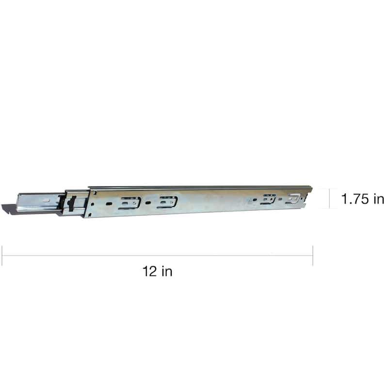 Full Extension 12-inch 100-lb Ball Bearing Drawer Slides (1 pair)