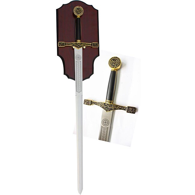 Gold 44 inch Excalibur Sword with Display Plaque  